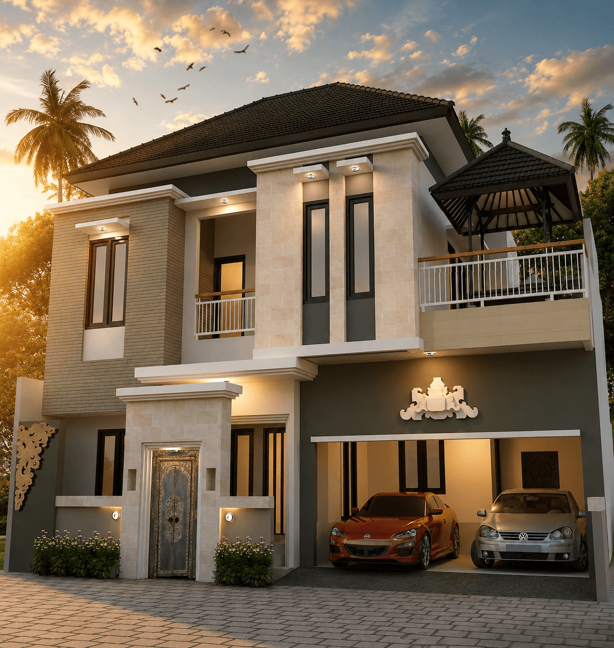 Rumah Bali Modern di Sedap Malam